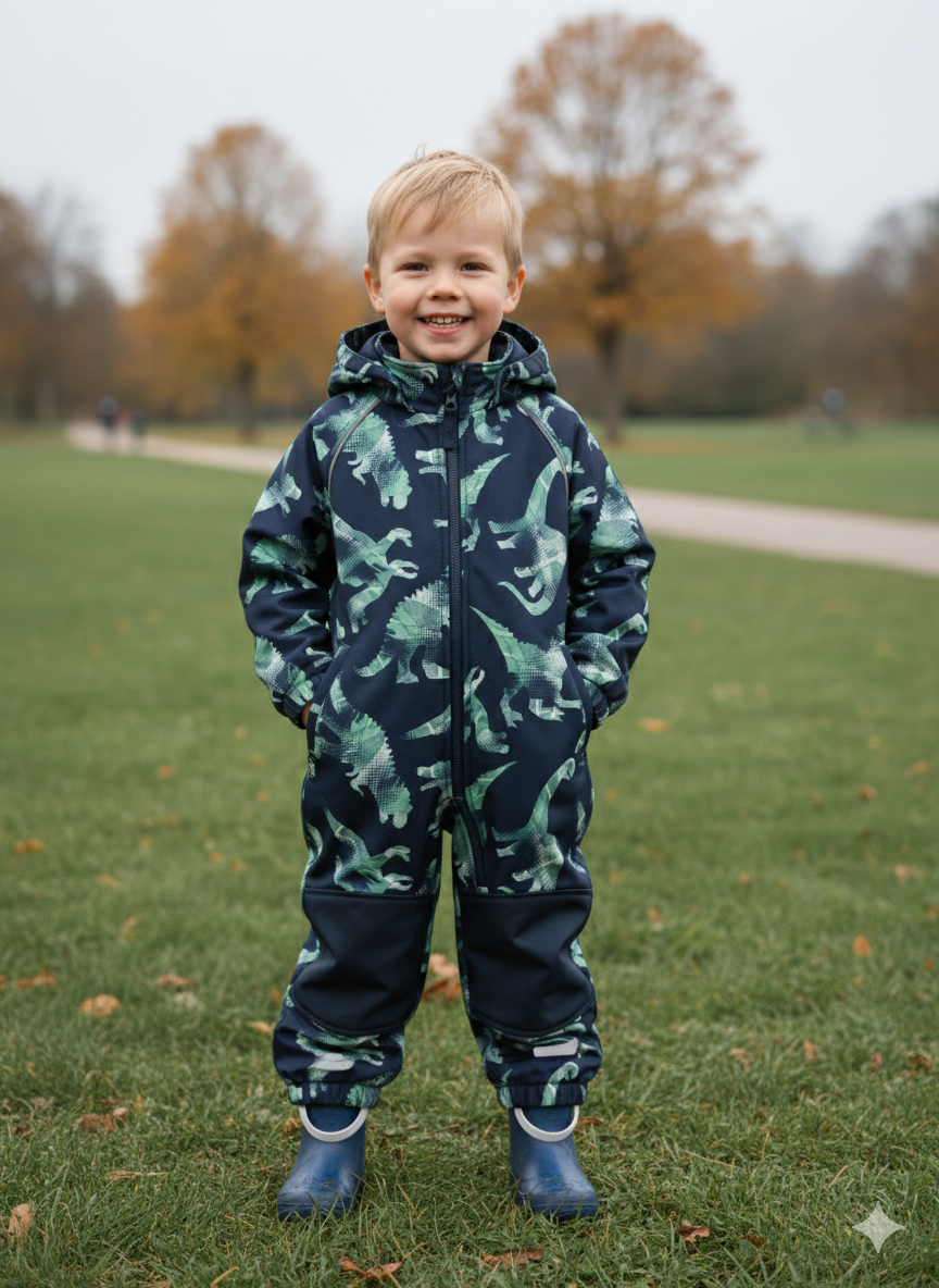 Name it softshell kombinezonas vaikams "Žalias dinozauras"