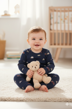 Name it dviejų dalių komplektas kūdikiui "Mėlyna mašinėlė"