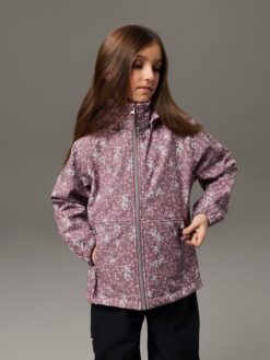 Vaikiška Name it softshell striukė pavasariui "Gėlėta alyvinė"