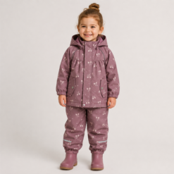 NAUJIENA Name it softshell vaikiškas kelnių ir striukės komplektas "Rausvas kaspinėlis"