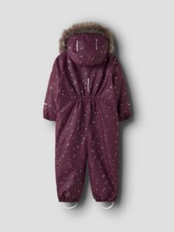 Name it snow10 žieminis kombinezonas "Tamsus vyšninis su širdelėmis" - Image 3