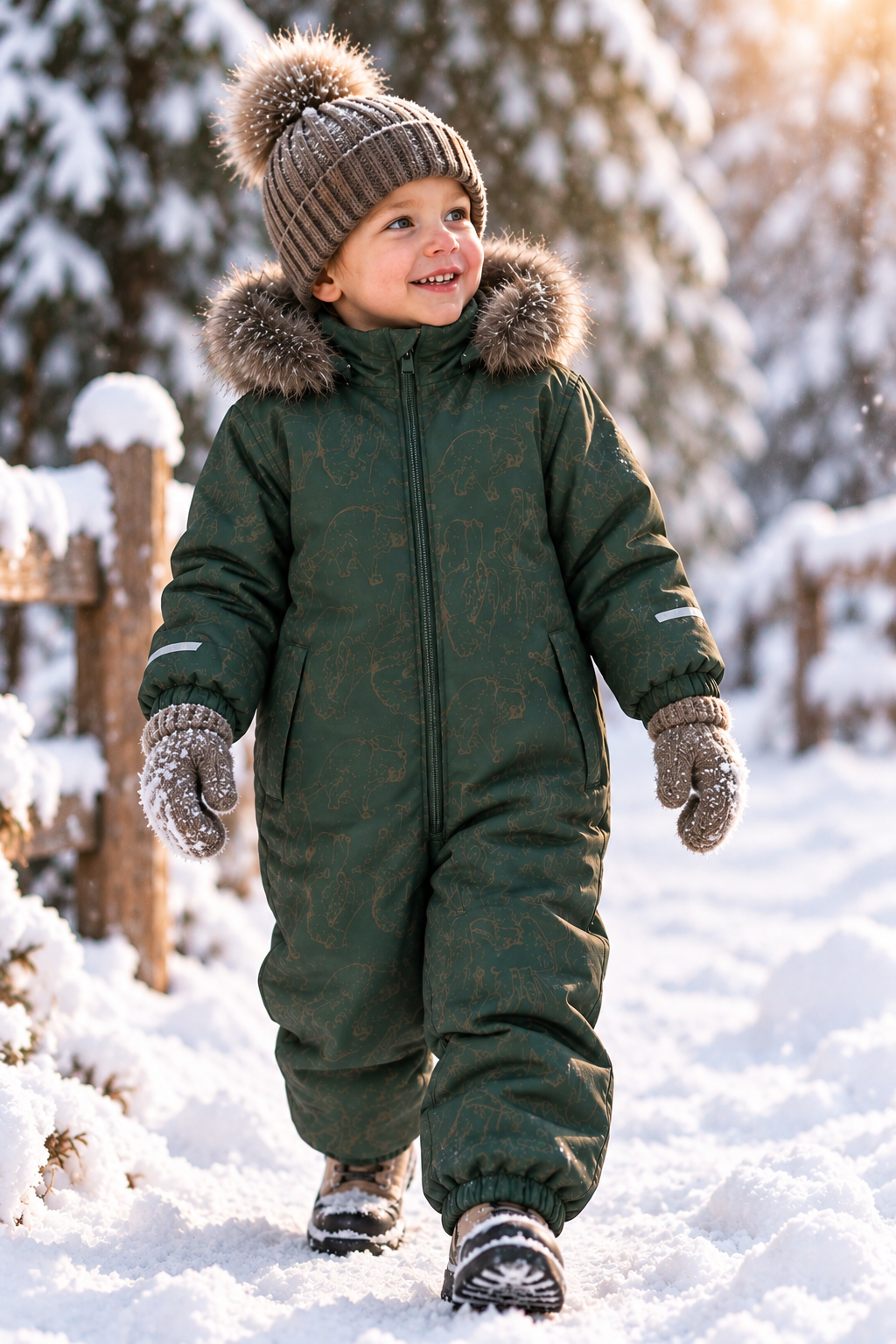 Name it snow10 žieminis kombinezonas "Žalias miškas"