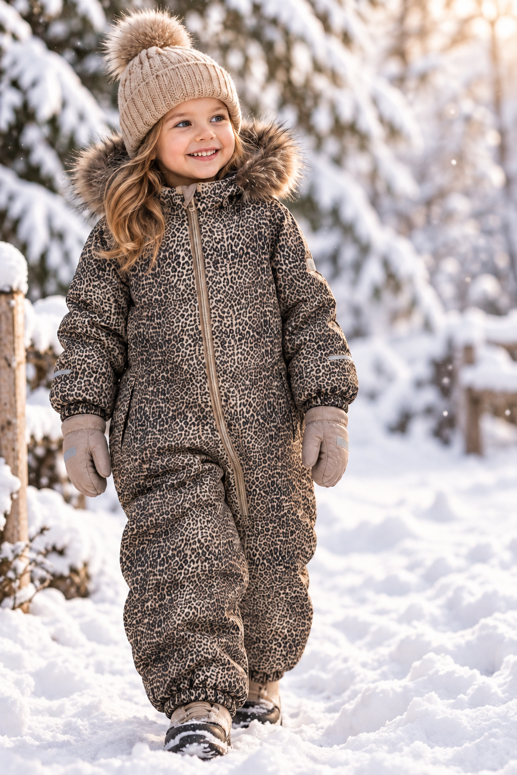 Name it snow10 žieminis kombinezonas "Leopardo žavesys"
