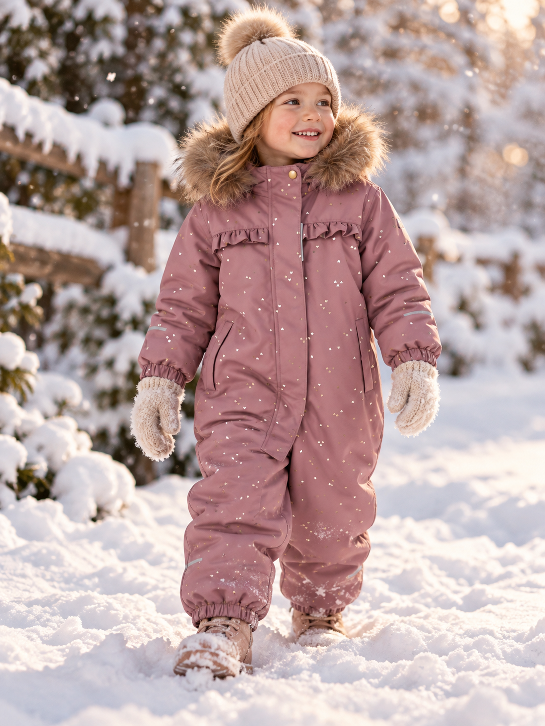 Name it snow10 žieminis kombinezonas "Rožinė pūga"